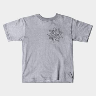 Monochrome Bloom - Mandala Flower Kids T-Shirt